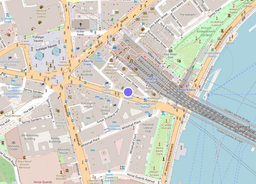 Map: Citadines Trafalgar Square London